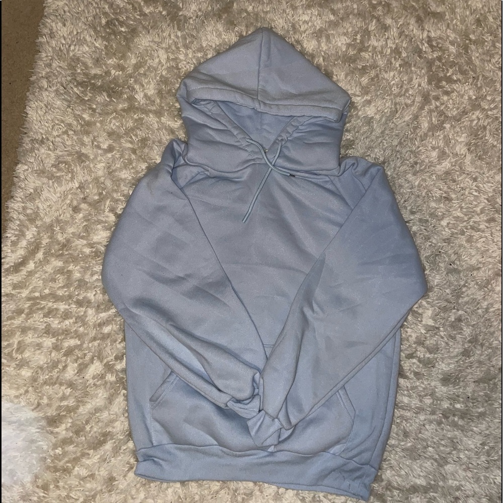 Blue plush hoodie
